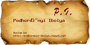 Podhorányi Ibolya névjegykártya