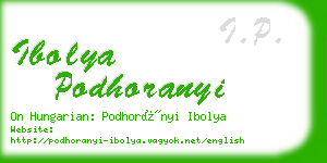 ibolya podhoranyi business card